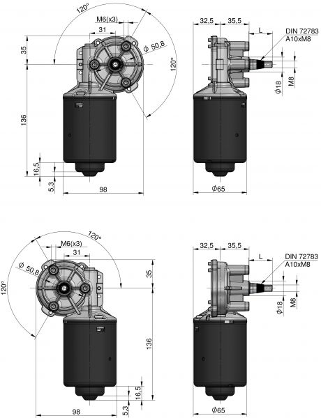 Motoriduttore per tergicristallo MRT62-31