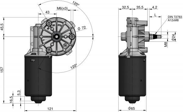 Motoriduttore per tergicristallo MRT62-43